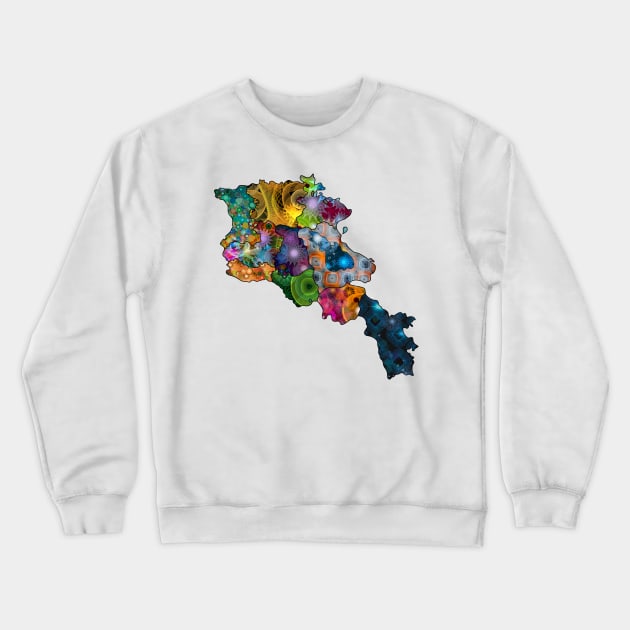 Spirograph Patterned Armenia Administrative Divisions Map Crewneck Sweatshirt by RachelEDesigns